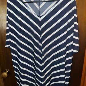 Croft & Barrow Chevron Navy and White Dress